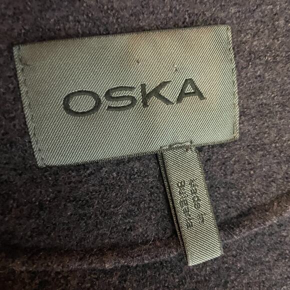 Women's 2 Oska Gray 100% Boiled Wool Open Mid-Thigh Coat - Picture 4 of 6